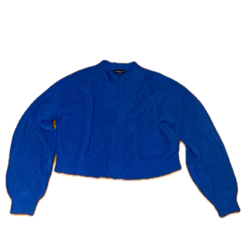 Royal Blue Streetwear Society Knit Cardigan Size S (Relaxed Fit)